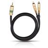 Oehlbach 2056 - NF 1 / Jack - Y-Adapter Audio cable 1 x 3.5 mm Jack to 2 x RCA  (1 pc / 1,0 m / black/gold)