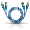 Oehlbach 92021 - Ice Blue 50 - NF audio cinch cable (2 x RCA to 2 x RCA / 0.5 m / blue/gold)