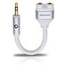 Oehlbach 60020 - i-Connect J-AD - Mobile Y-adapter 1 x 3,5 mm audio jack auf 2 x 3,5 mm audio socket (1 Stk / 14,5 cm / white/gold)