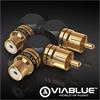 ViaBlue 40625 - XS - RCA adapter 90° S/XL (2 pcs / black/gold)