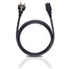 Oehlbach 17041 - Powercord C 13 - Mains cable with safety plug and iec cord connector (1 pc / 3,0 m / black)