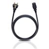 Oehlbach 17042 - Powercord C 13 - Mains cable with safety plug and iec cord connector (1 pc / 5,0 m / black)