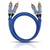 Oehlbach 2703 - Beat! Stereo Set - Audio cable 2 x RCA to 2 x RCA  (1 piece / 3 meter / blue/gold)