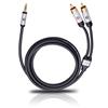 Oehlbach 60002 - i-Connect J-35/R - Mobiles Audiokabel, 1 x 3,5mm jack to 2 x RCA (1,5m / black)