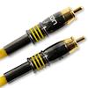 Sommer Cable - HICON EP3F-0150 - EPILOGUE Series - LF-phono cable 2 x RCA to 2 x RCA (2 pieces / 1,5 m / black chrome/yellow)