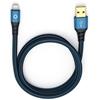 Oehlbach 9322 - USB Plus LI 100 - USB 2.0 cable for mobile entertainment (1 x USB-A to 1 x Lightning connector / 1.0 m / blue/black)