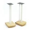 Atacama Moseco 6 - loudspeaker stands (615 mm / white & base plate made of light bamboo solid wood = natural bamboo / 1 pair)