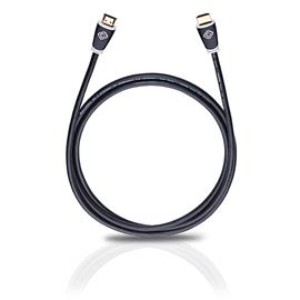 Oehlbach 126 - Easy Connect - High Speed HDMI cable with ethernet 1 x HDMI to 1 x HDMI (1 pc / 0,75 m / black/white/gold)