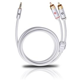 Oehlbach 60003 - i-Connect J-35/R - Mobiles Audiokabel, 1 x 3,5mm jack to 2 x RCA (1 pc / 3,0m / white)