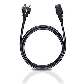 Oehlbach 17042 - Powercord C 13 - Mains cable with safety plug and iec cord connector (1 pc / 5,0 m / black)