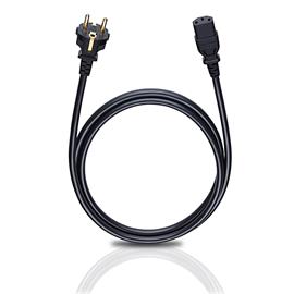 Oehlbach 17040 - Powercord C 13 - mains cable with safety plug and iec cord connector (1 pc / 1,5 m / black)