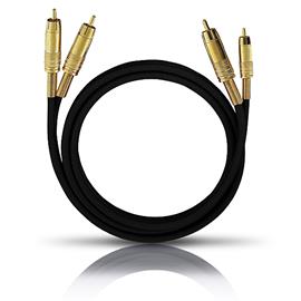 Oehlbach 2029 - NF 1 MASTER SET - Audio cable 2 x RCA to 2 x RCA  (1 pc / 1,0 m / black/gold)