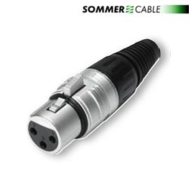 HICON HI-X3CF - XLR-Cable socket (3-pin female, nickel-plated / silver/black)