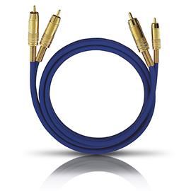 Oehlbach 2015 - NF 1 MASTER SET - Audio cable 2 x RCA to 2 x RCA  (1 piece / 0,5 meter / blue/gold)