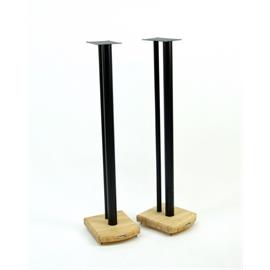 Atacama Moseco 10 - loudspeaker stands (1015 mm / black & base plate made of light bamboo solid wood = natural bamboo / 1 pair)