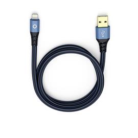 Oehlbach 9324 - USB Plus LI 300 - USB 2.0 cable for mobile entertainment (1 x USB-A to 1 x Lightning connector / 3.0 m / blue/black)