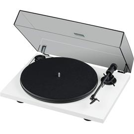 Pro-Ject Primary E Phono - record player with integrated phono pre-stage (matt white / incl. tonearm + Ortofon - OM cartridge / dust cover / plug & play)