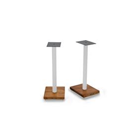 Atacama APOLLO - CYCLONE 6 - high-quality loudspeaker stands (615 mm / white & base plate made from dark solid oak / incl. spikes / 1 pair)