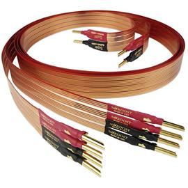 Nordost Super Flatline - loudspeaker cable (ultra-flat / flexible / Bi-wire / gold-plated banana plugs / 2x 2.0 m / red / OFC)