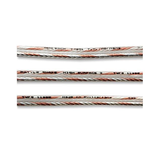 Oehlbach 1085 - Rattle Snake 3 M - Loudspeaker cable flexible  (1m / transparent / versilbert/Kupfer / 2x3,0 qmm)