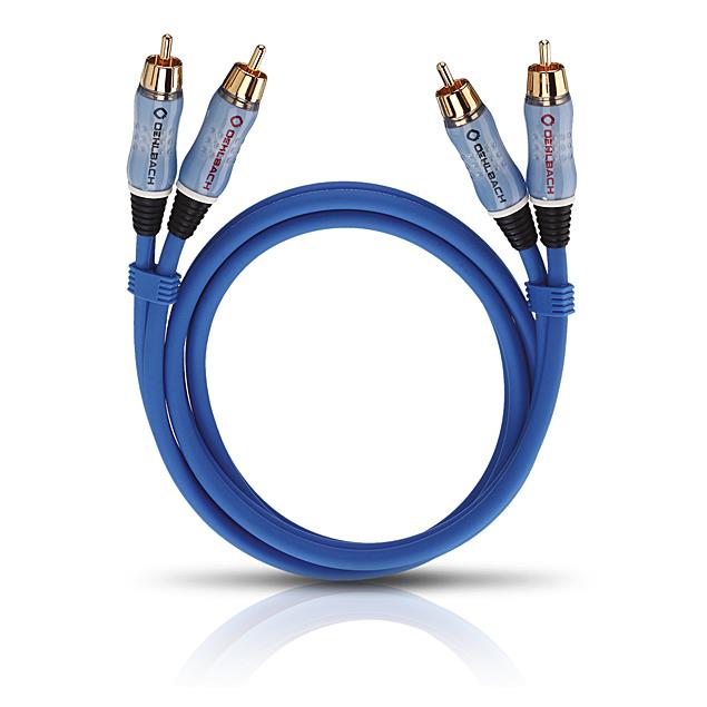 Oehlbach 2701 - Beat! Stereo Set - Audio cable 2 x RCA to 2 x RCA  (1 pc / 1,0m / blue/gold)