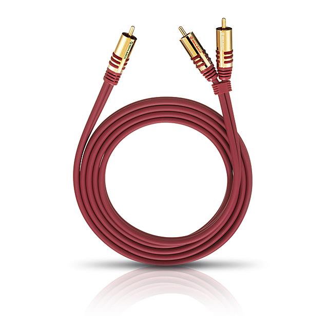 Oehlbach 20561 - NF Y-Sub - Subwoofer Y-cinch cable 1 x RCA to 2 x RCA  (1 pc / 1,0 m / red/gold)
