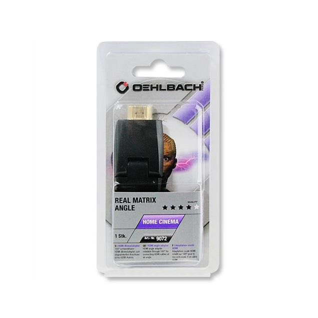 Oehlbach 9072 - Real Matrix Swivel  - HDMI adapter (180° swivel type / black/gold)