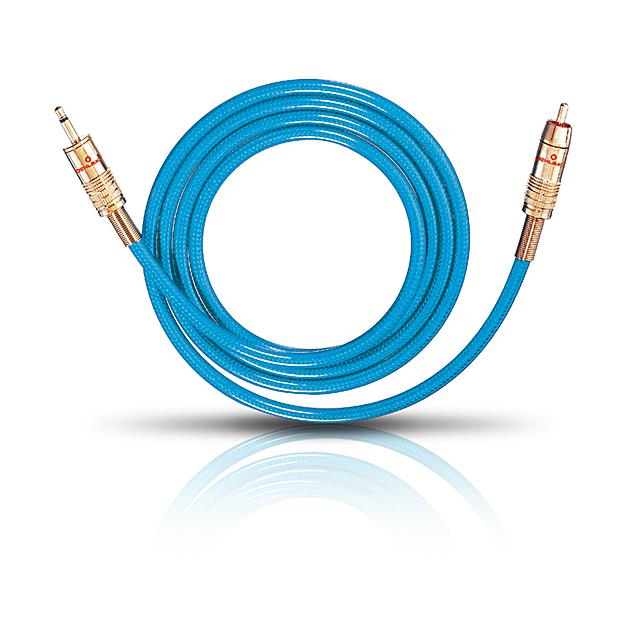 Oehlbach 9055 - NF 113 - LF audio cable (1 x 3,5 jack plug to 1 x RCA phono plug / 1.5 m / blue/gold)