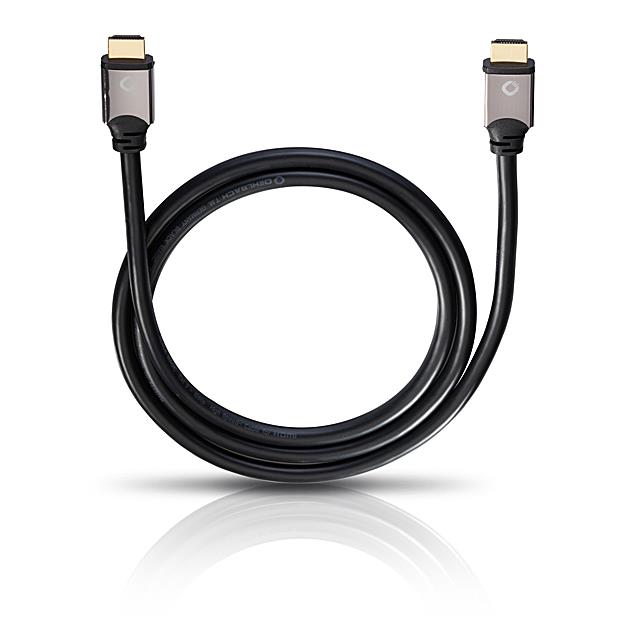 Oehlbach 92450 - Black Magic - High-Speed-HDMI®-Cable with Ethernet 1 x HDMI Type A to 1 x HDMI Type A (1 pc / 0,75 m / black/gold)