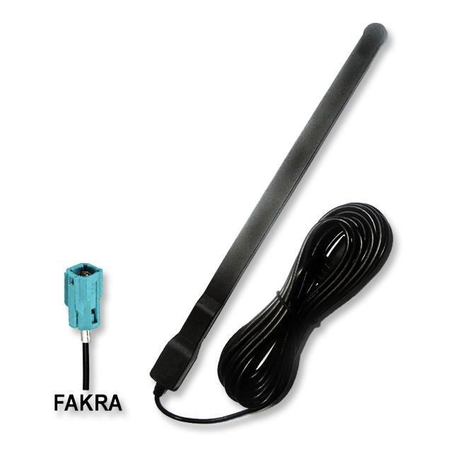 Ampire ANT600 - aktive DVB-T/DVB-T2 Fensterklebeantenne für DVB-T/DVB-T2 Receiver (FAKRA-Buchse / 20 dB Verstärkung / 5 V Phantomspeisung / 550cm Kabellänge)