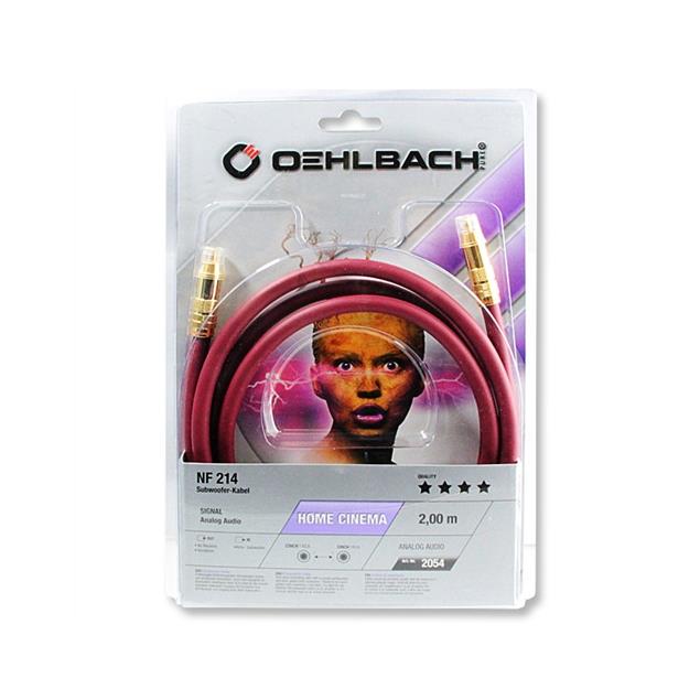 Oehlbach 2054 - NF 214 Sub - Subwoofer cinch cable 1 x RCA to 1 x RCA (2,0 m / bordeaux red/gold / 1 piece)
