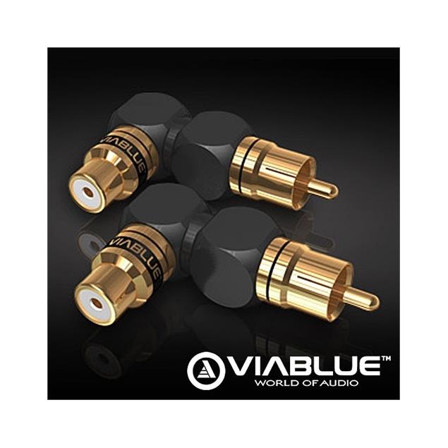 ViaBlue 40620 - XS - RCA adapter 90° XL (2 pcs / black/gold)