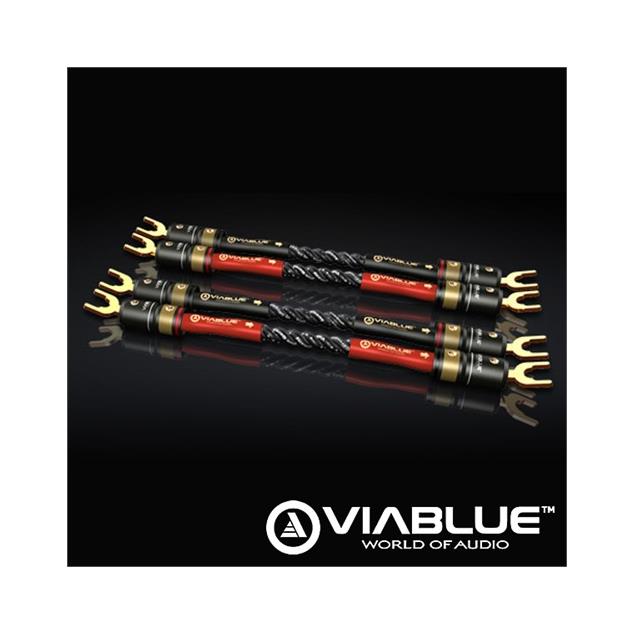 ViaBlue 24725 -  SC-4 Silver-Series - Jumper Bridges 1 x Spade to 1 x Spade  (2 x red / 2 x black / 10 cm)