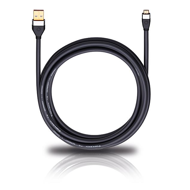 Oehlbach 60075 - i-Connect UM-B/U - Mobiles USB-Kabel,1 x  USB Micro-B to 1 x USB-A (1 pcs / 0,5 m / black)