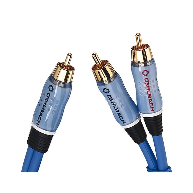 Oehlbach 22703 - BOOOM! - subwoofer Y RCA cable 1 x RCA to 2 x RCA (3.0 m / blue/gold)