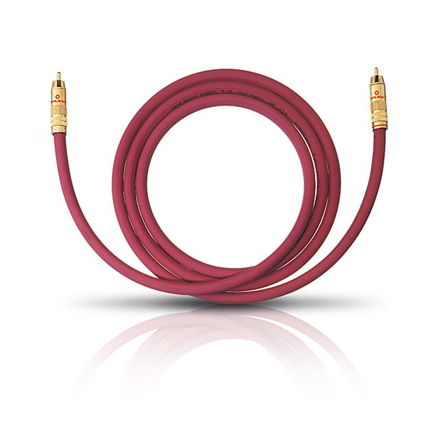 Oehlbach 20543 - NF 214 Sub - Subwoofer cinch cable 1 x RCA to 1 x RCA (3,0 m / bordeaux red/gold / 1 piece)