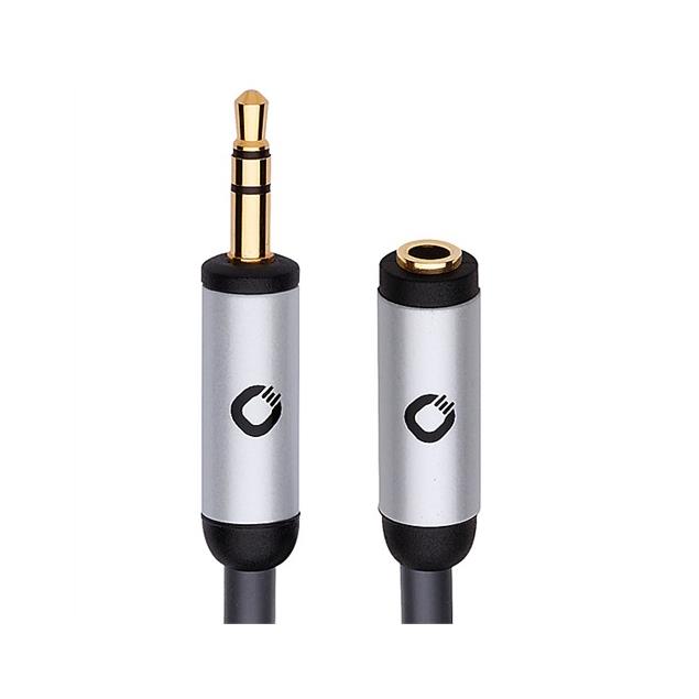 Oehlbach 60036 - i-Connect J-35 EX - Mobile audio extension cable 1 x 3.5 mm jack plug to 1 x 3.5 mm jack socket  (1 pc / 5,0 m / black/nacre)