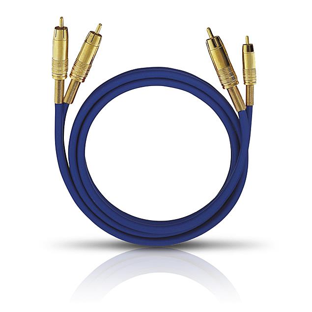 Oehlbach 2039 - NF 1 MASTER SET - Audio cable 2 x RCA to 2 x RCA  (1 pc / 10,0 m / blue/gold)