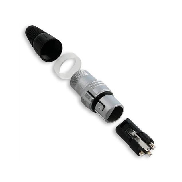 HICON HI-X3CF - XLR-Cable socket (3-pin female, nickel-plated / silver/black)