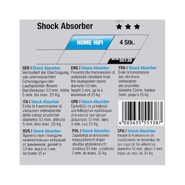 Oehlbach 55138 - Shock Absorber - Resonance damper (4 pcs / black)