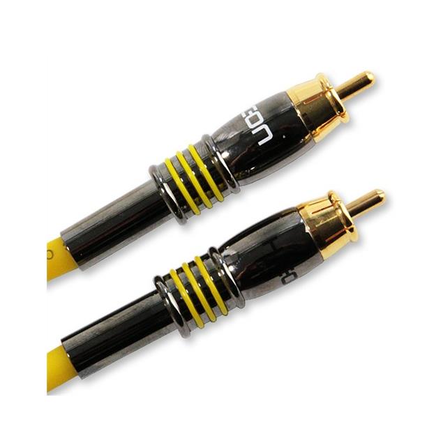 Sommer Cable - HICON EP3F-0200 - EPILOGUE Series - LF-phono cable 2 x RCA to 2 x RCA  (2 pieces / 2,0 m / black chrome/yellow)