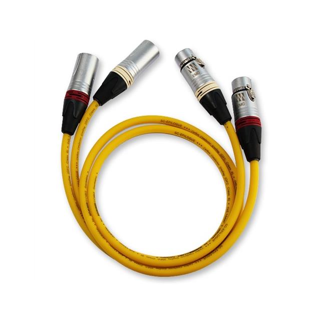 Sommer Cable - HICON EPB1-0200 - EPILOGUE Series -  LF-phono cable 2 x XLR Male auf 2 x XLR Female  (2 pc / 2,0 m / silver/yellow)