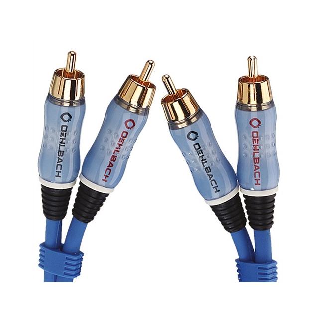 Oehlbach 2702 - Beat! Stereo Set - Audio cable 2 x RCA to 2 x RCA  (1 piece / 2 meter / blue/gold)