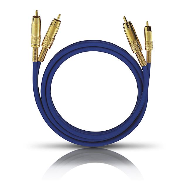 Oehlbach 2015 - NF 1 MASTER SET - Audio cable 2 x RCA to 2 x RCA  (1 piece / 0,5 meter / blue/gold)