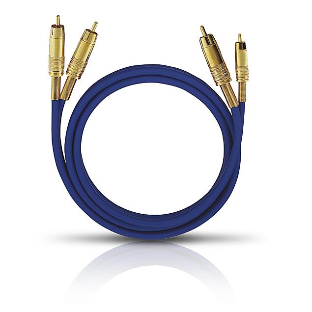 Oehlbach 2036 - NF 1 MASTER SET - Audio cable 2 x RCA to 2 x RCA  (1 piece / 3,0 meter / blue/gold)