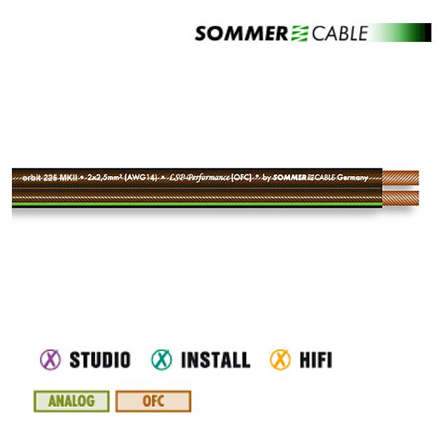 Sommer Cable 225 MKII - SC-ORBIT  - Speaker cable (1 m / 2x2,5 mm² / 10,2 x 4,8 mm / black transparent )