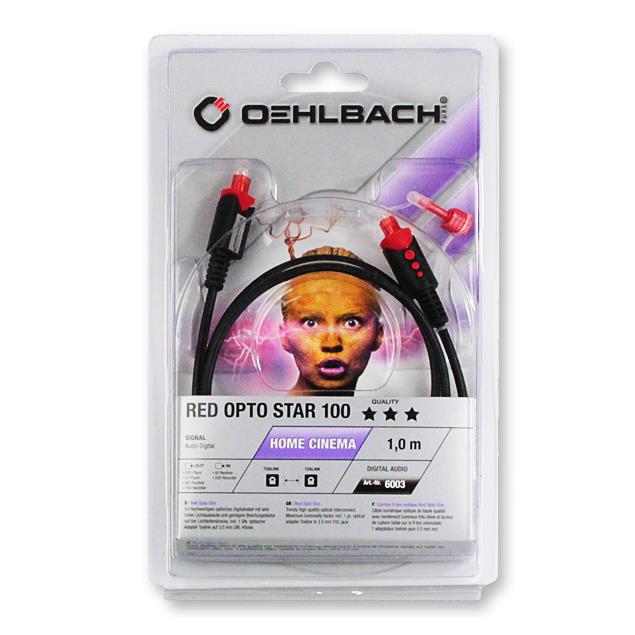 Oehlbach 6003 - Red Opto Star 100 - optical digital cable 1 x Toslink to 1 x Toslink (1.0 m / black/red)