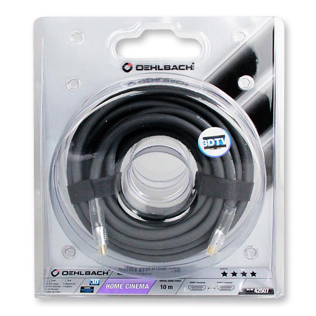 Oehlbach 42507 - Matrix Evolution 1000 - High-Speed-HDMI®-Cable with Ethernet 1 x HDMI to 1 x HDMI (1 pc / 10,0 m / black)