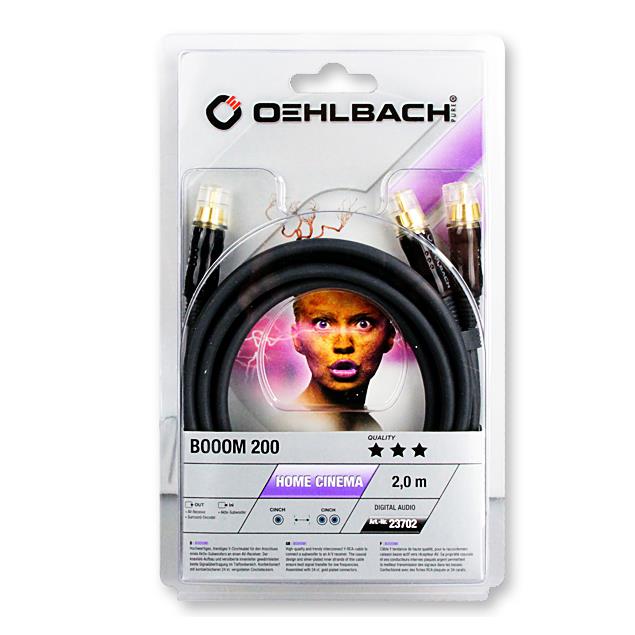 Oehlbach 23702 - BOOOM 200 - Subwoofer Y-RCA phono cable 1 x RCA to 2 x RCA  (2,0 m / anthracite)