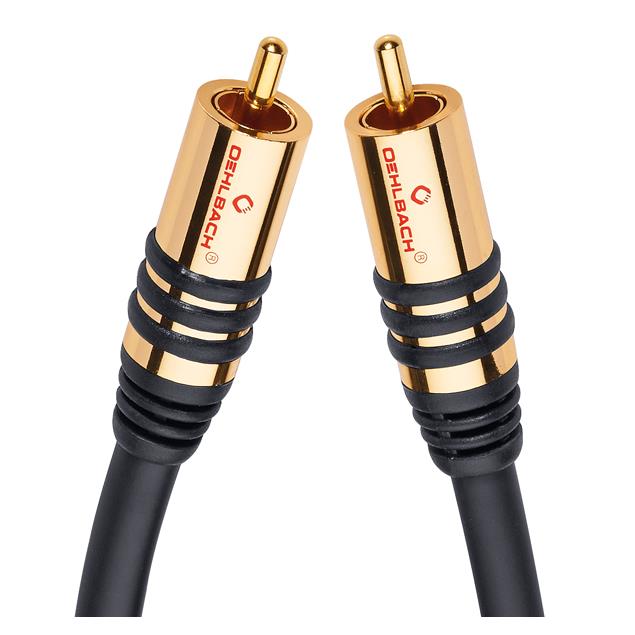 Oehlbach 21533 - NF Sub 300 - subwoofer cinch cable 1 x RCA to 1 x RCA  (3,0 m / black/gold)